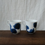 Yamani - Miyama Tableware: Blue Ink White Paired Mugs - tokinari.live
