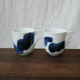 Yamani - Miyama Tableware: Blue Ink White Paired Mugs - tokinari.live