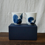 Yamani - Miyama Tableware: Blue Ink White Paired Mugs - tokinari.live