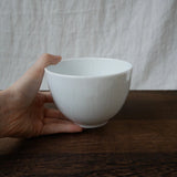 Yamani - Miyama Tableware: "Crease" Matcha Bowl Snow White - tokinari.live