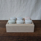 Yamani - Miyama Tableware: Sasasa Guinomi Shot Glass 6-Piece Set with Wooden Gift Box - tokinari.live