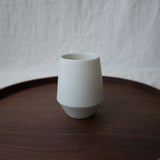 Yamani - Yamatsu Gifu: Minimalist Frustum Yunomi Tumbler, White - tokinari.live