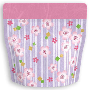 Yoshimura Pack 10157 Resealable Washi Paper Bag Sakura In Purple 桜の花柄 - tokinari.live