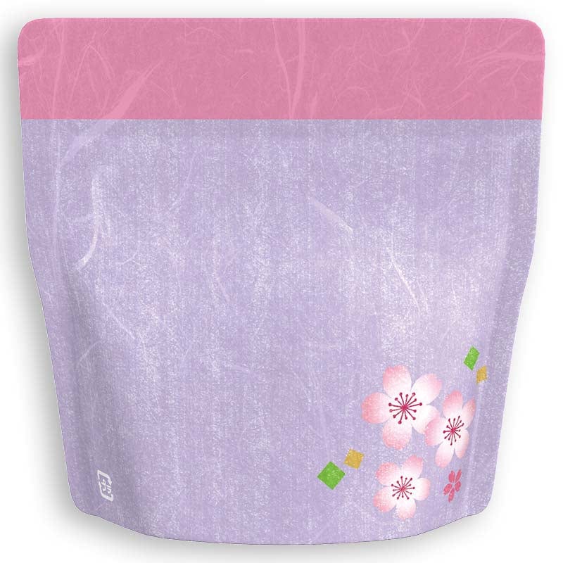 Yoshimura Pack 10157 Resealable Washi Paper Bag Sakura In Purple 桜の花柄 - tokinari.live