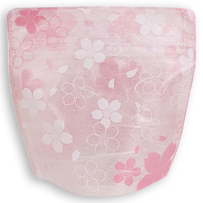 Yoshimura Pack 10185 Resealable Washi Paper Bag Pink Sakura 雲竜透明ﾁｬｯｸ付ｽﾀﾝﾄﾞ袋 桜 - tokinari.live