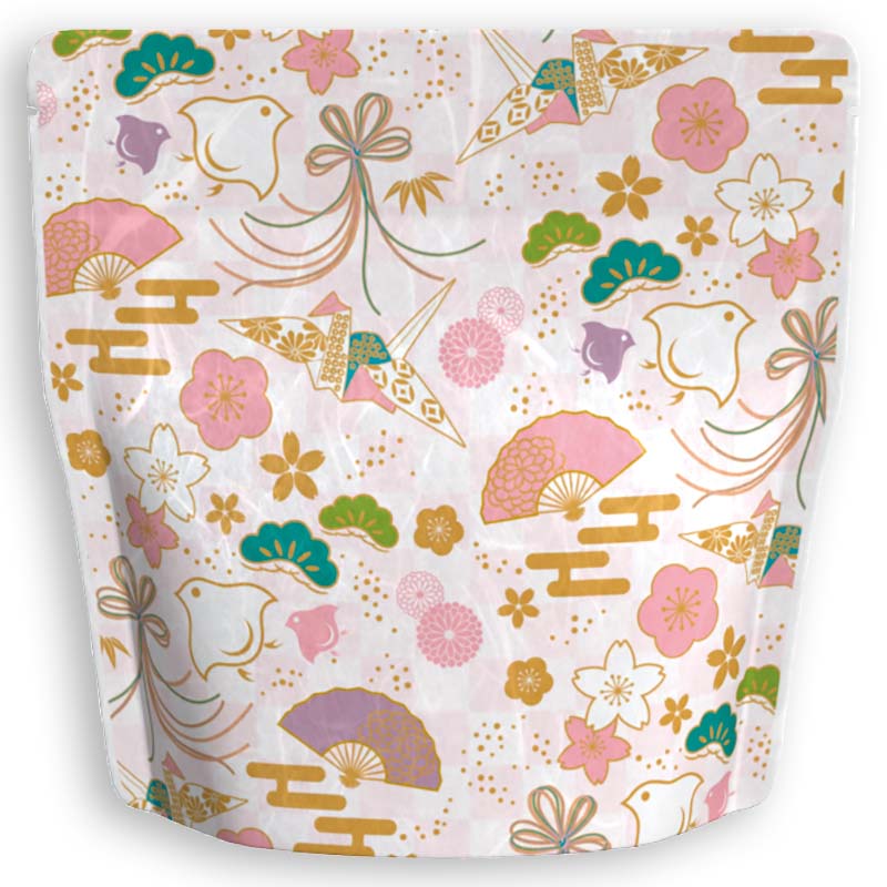 Yoshimura Pack 1403 Resealable Washi Paper Bag Chidori Ichimatsu 千鳥市松 - tokinari.live